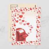  Liefdesmachine, rode harten Briefkaart (Voorkant / Achterkant)