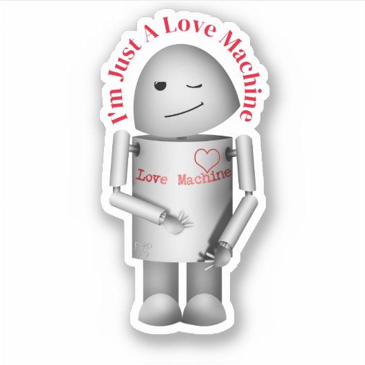 Liefdesmachine Valentijn Sticker (Voorkant)