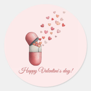 Liefdesmedicijn Valentijnsdag ontwerp Ronde Sticker