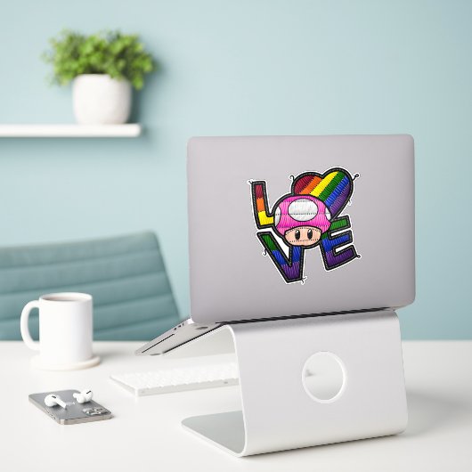 Liefdespad - Rainbow Sticker (Laptop op bureau)