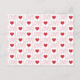 Liefdespatroonansichtkaart - Rode omtrek Briefkaart