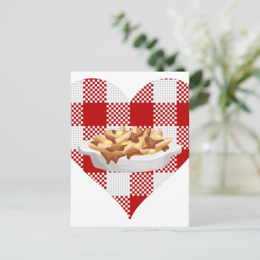 liefdespoutine briefkaart (Staand voorkant)