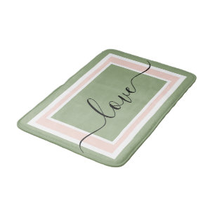 Liefdesschrift Geometrisch Groen en Roze Badmat