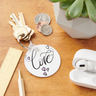 Liefdesscript Cirkel Sleutelhanger Elegante Mini