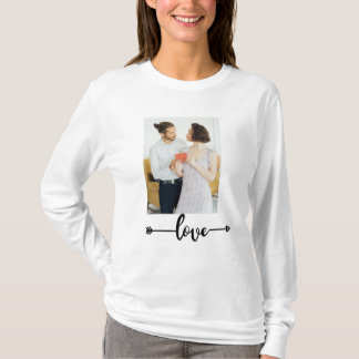 Liefdesscript met pijl – T-shirt voor romantische