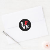 Liefdessymbool ASL Ronde Sticker (Envelop)