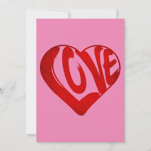 LIEFDESTEKST IN RODE TYPOGRAFIE VALENTIJN DAG KAART