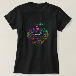 Liefdestekst T-shirt met hart - Kies kleuren