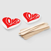 Liefdestypografie in hartvorm handwaaier (Niet-gemonteerd)