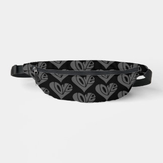 Liefdestypografie in hartvorm heuptasje
