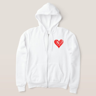 Liefdestypografie in hartvorm hoodie