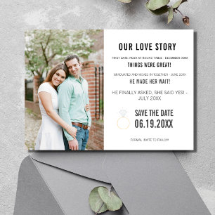 Liefdesverhaal Foto Bruiloft Save The Date