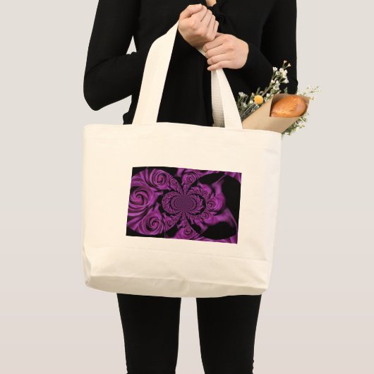 Liefdesverhaal in Paarse Rozen Ruim Grote Tote Bag (Voorkant (product))