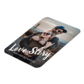 liefdesverhaal, modern stijlvol script, trouwfoto magneet (Linkerzijde)