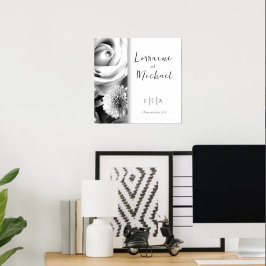 Liefdesverklaring Black and White Rose Poster