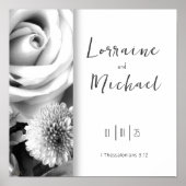 Liefdesverklaring Black and White Rose Poster (Voorkant)