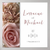 Liefdesverklaring Bord Roze Rozenvierkant Poster (Voorkant)