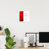 Liefdesverklaring Red Rose Square Poster (Thuiskantoor)