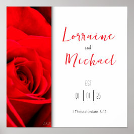 Liefdesverklaring Red Rose Square Poster