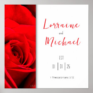 Liefdesverklaring Red Rose Square Poster