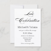 Liefdesviering, eenvoudige script boog foto bruilo kaart (Achterkant)