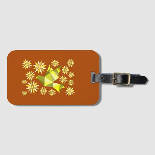 LIEFDESVOGEL MET BLOEM CADEAU SPECIALE DAG, VERJAA BAGAGELABEL (Voorkant (horizontaal))
