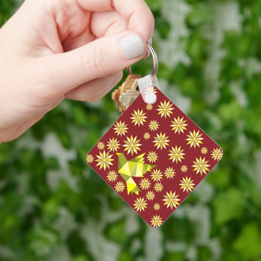 LIEFDESVOGEL MET BLOEMCADEAU SPECIALE DAG, VERJAAR SLEUTELHANGER (Hand)