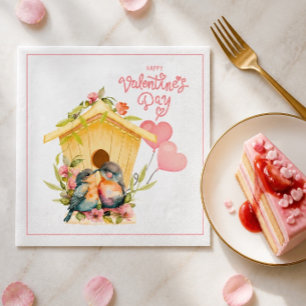 Liefdesvogel Valentijnsdag Papieren Cocktailservet Servet