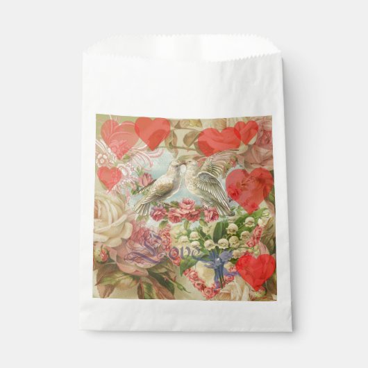 Liefdesvogels Antieke Hart Bedankzakje (Voorkant)