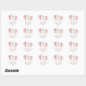 Liefdesvogels en bloesem adreslabels ronde sticker (Vel)