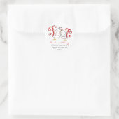 Liefdesvogels en bloesem adreslabels ronde sticker (Tas)