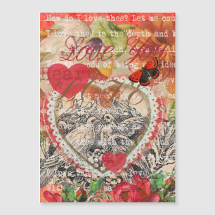 Liefdesvogels Hart Rode Kunstcollage
