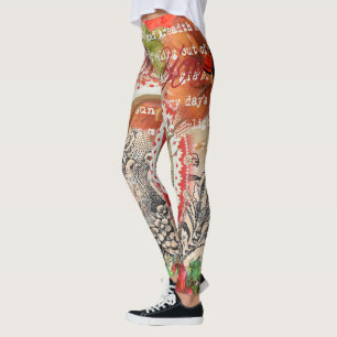 Liefdesvogels Hart Rode Kunstcollage Leggings