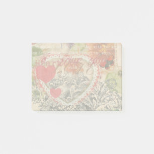 Liefdesvogels Hart Rode Kunstcollage Post-it® Notes