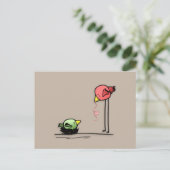 liefdesvogels hartworm van de cartoon van de baby briefkaart (Staand voorkant)