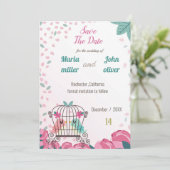 liefdesvogels in kooien bloemen , behalve de datum (Staand voorkant)