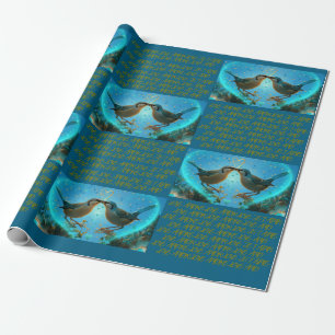 LIEFDESVOGELS - INPAPPEREN PAPIER BLAUW