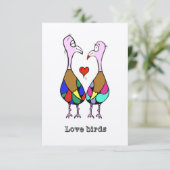 Liefdesvogels Kaart (Staand voorkant)