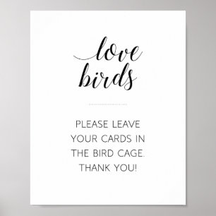 Liefdesvogels Kaarten in Vogelkooi Huwelijk Bord Poster