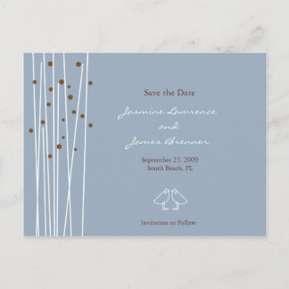 Liefdesvogels met lijnen en stippen aankondigingskaart