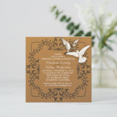  liefdesvogels repeteren dineruitnodigingen kaart (Staand voorkant)