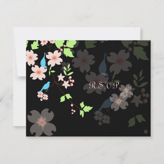 Liefdesvogels RSVP's vereisen 5x7 uitnodigingen (Voorkant)