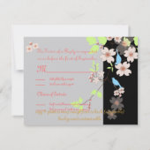 Liefdesvogels RSVP's vereisen 5x7 uitnodigingen (Achterkant)