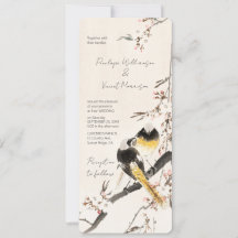 Liefdesvogels - Trouwuitnodiging Vintage Kunst