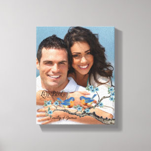 Liefdesvogels Uw Foto Ingepakt Canvas Afdruk