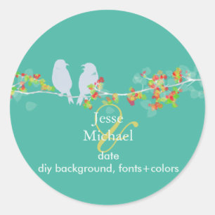 Liefdesvogels van PixDezines Ronde Sticker