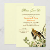 liefdesvogels vintage huwelijksjubileum kaart (Voorkant / Achterkant)