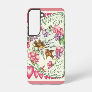 Liefdesvogels Vintage Valentijnsdag  Samsung Galaxy Hoesje