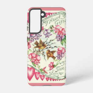 Liefdesvogels Vintage Valentijnsdag Samsung Galaxy Hoesje