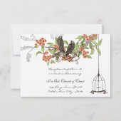 Liefdesvogels Vogelkooi Koraal Bloesems Enclosure Kaart (Voorkant)